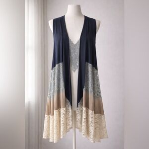 Surrealist Vintage USA Boho Chic Women's Clothing Giselle Vest in Champagne.